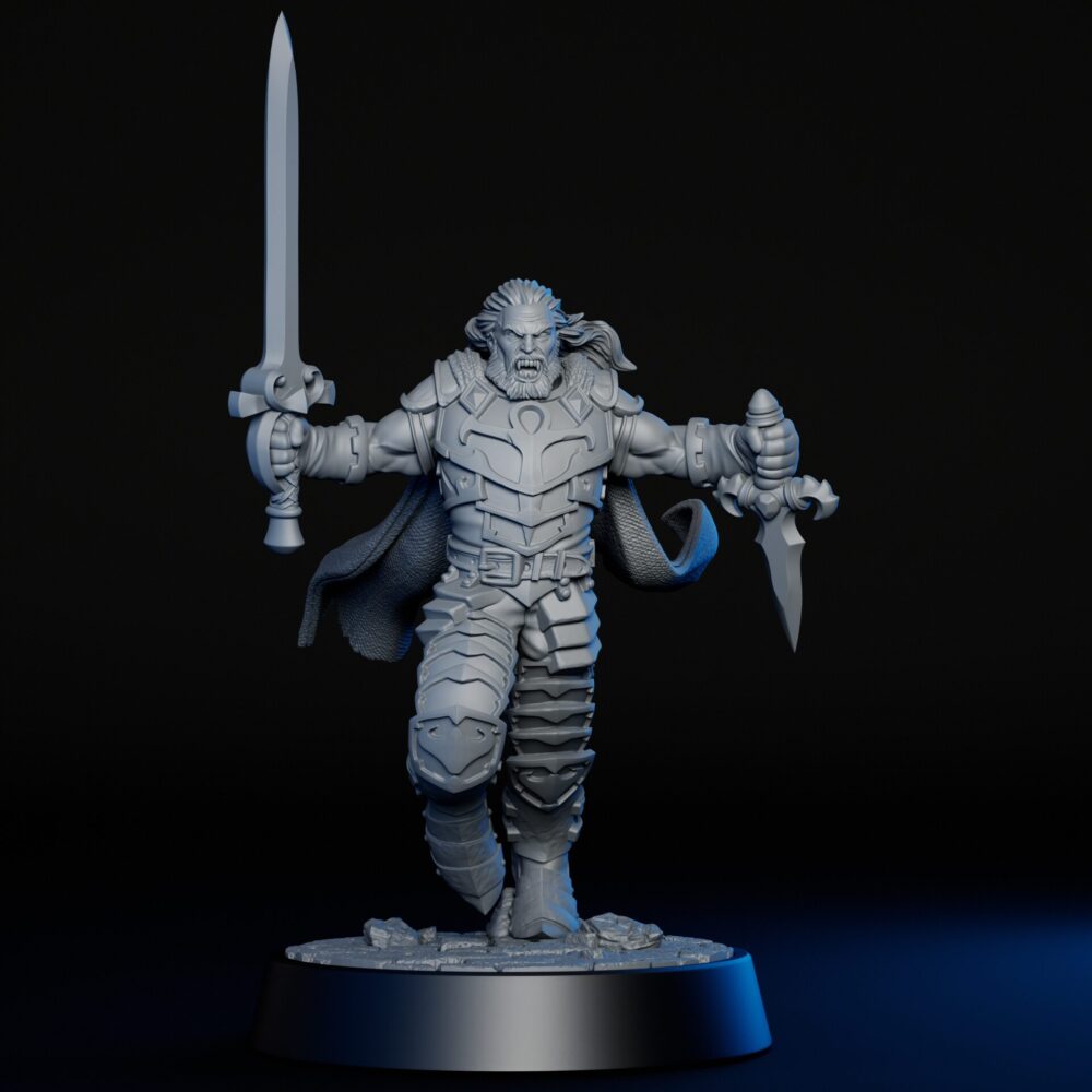 Front of high-detailed 75mm vampire lord RPG fine art statue for collectors, sculpted by Alex Oliver for Fantastic Art Studios.